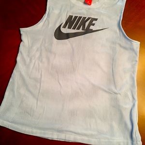 NIKE Baby Blue Mesh Workout Top